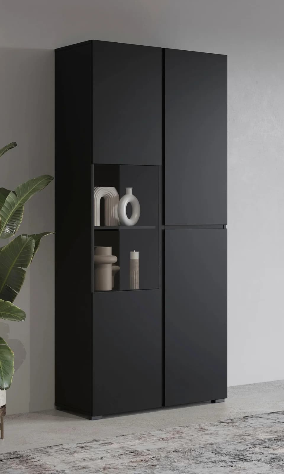 OTTO home Vitrine Cross, Höhe 183,5 cm, moderne grifflose Standvitrine mit 3 Türen - Bild 5