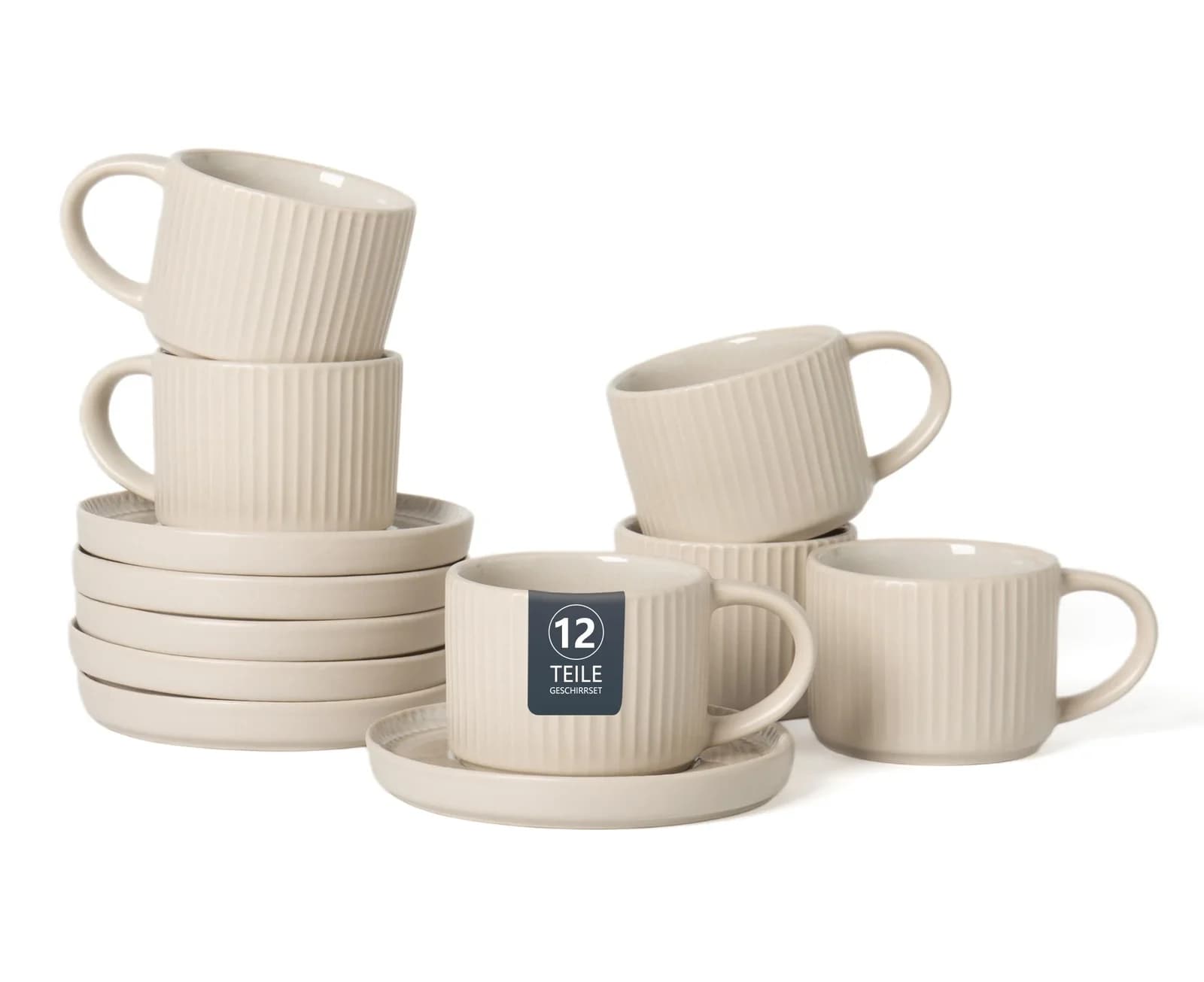 Espressotasse OTTO HOME Ylvii 12er Set reactive cream Steinzeug