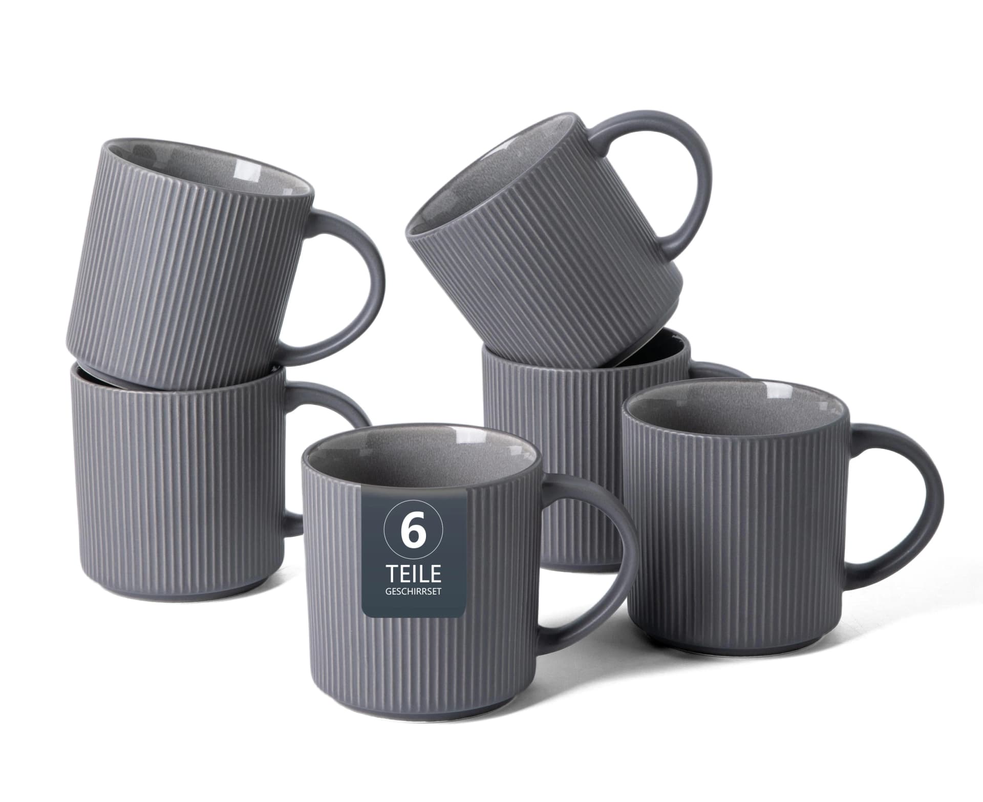 Becher OTTO HOME 'Kaffeebecher Ylvii, 6er Set' reactive dunkelgrau
