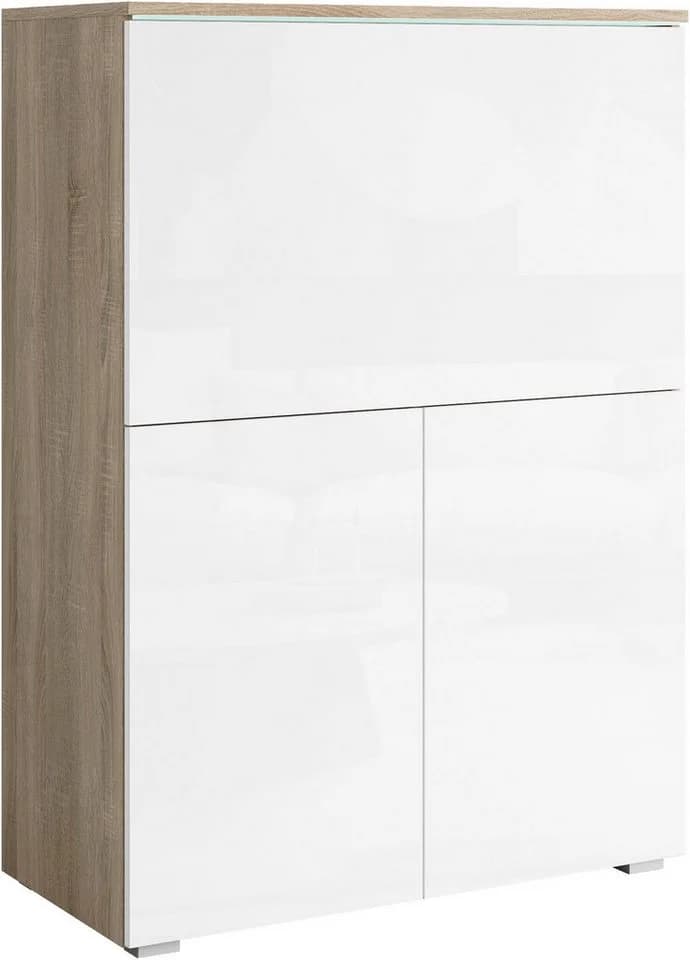 PC-Schrank INOSIGN Vera Sekretär Home-Office mit LED-Beleuchtung