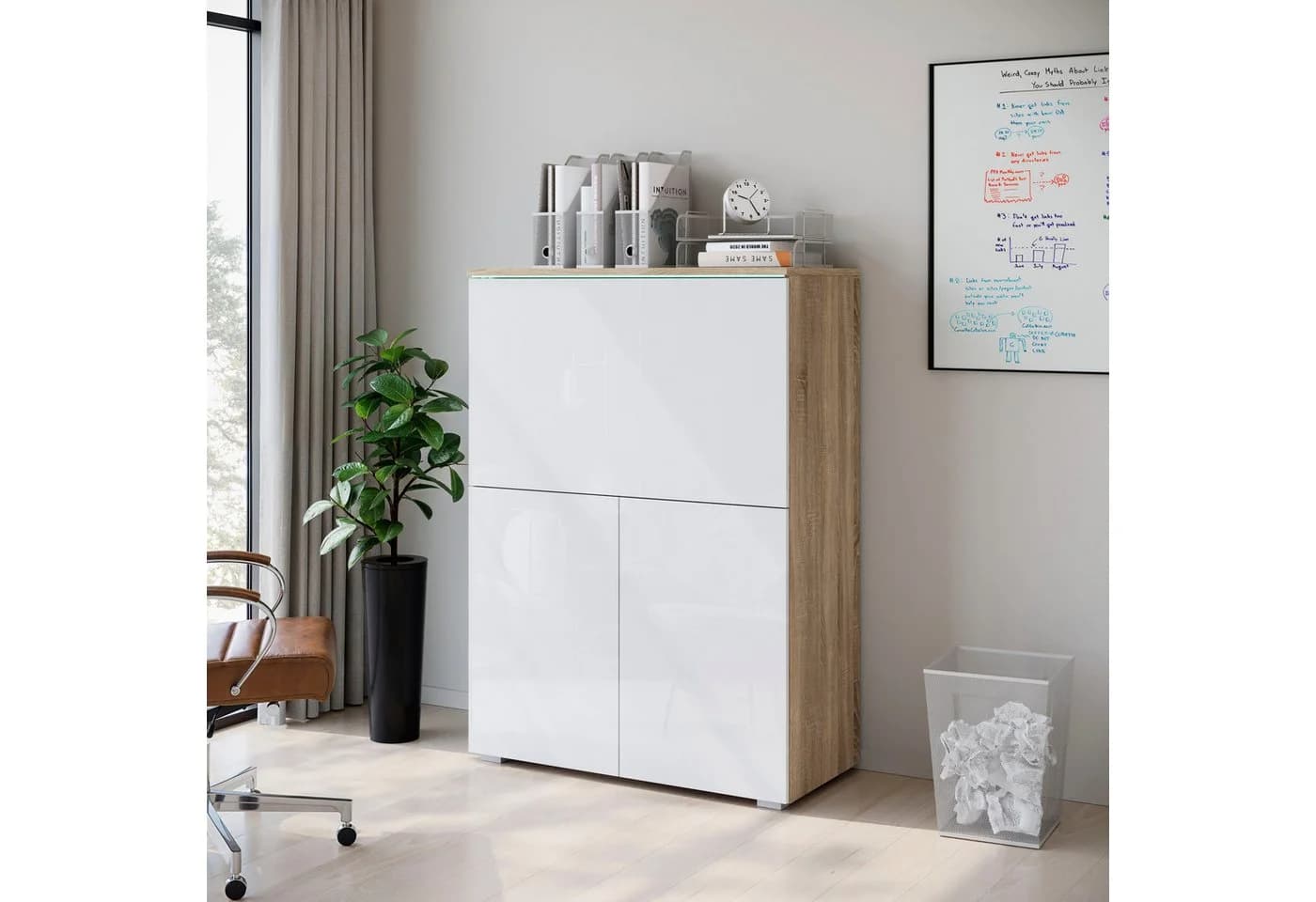 PC-Schrank INOSIGN Vera Sekretär Home-Office mit LED-Beleuchtung - Bild 3