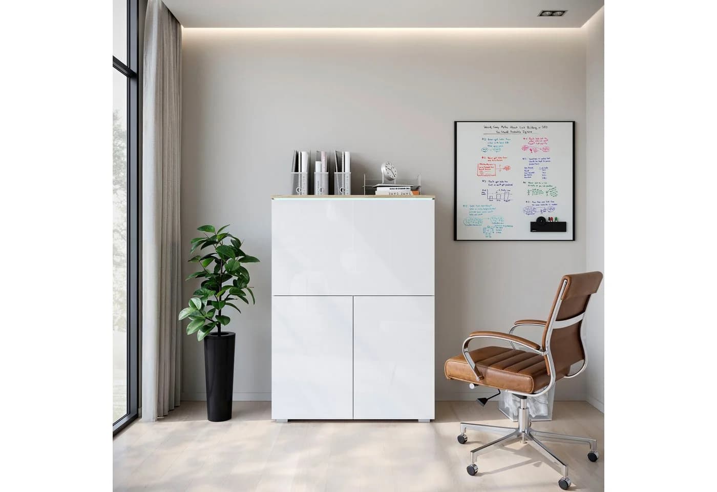 PC-Schrank INOSIGN Vera Sekretär Home-Office mit LED-Beleuchtung - Bild 4