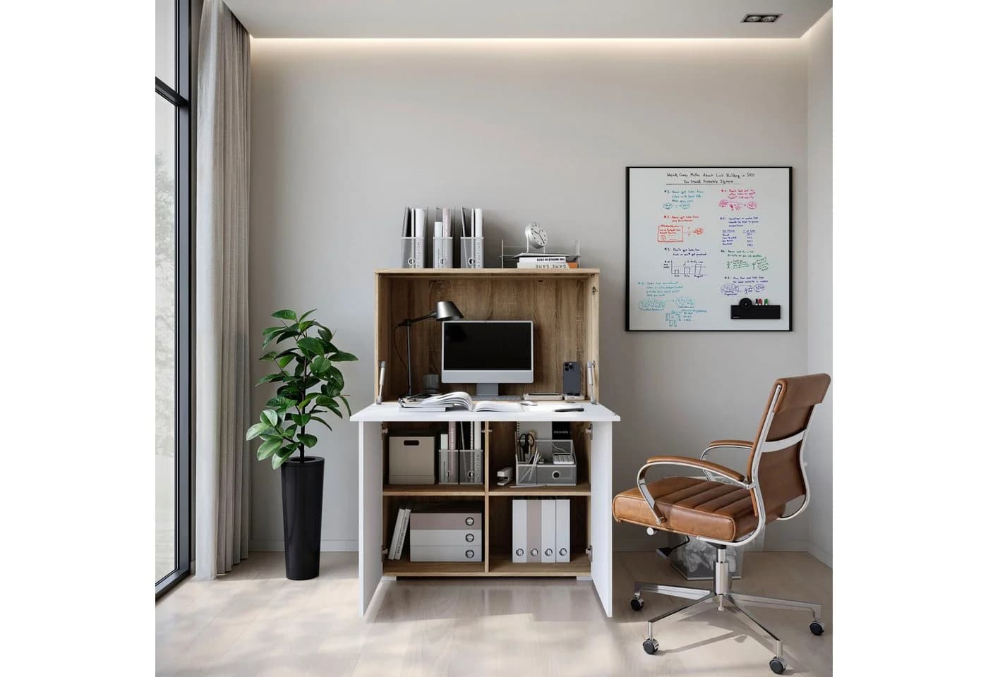 PC-Schrank INOSIGN Vera Sekretär Home-Office mit LED-Beleuchtung - Bild 5