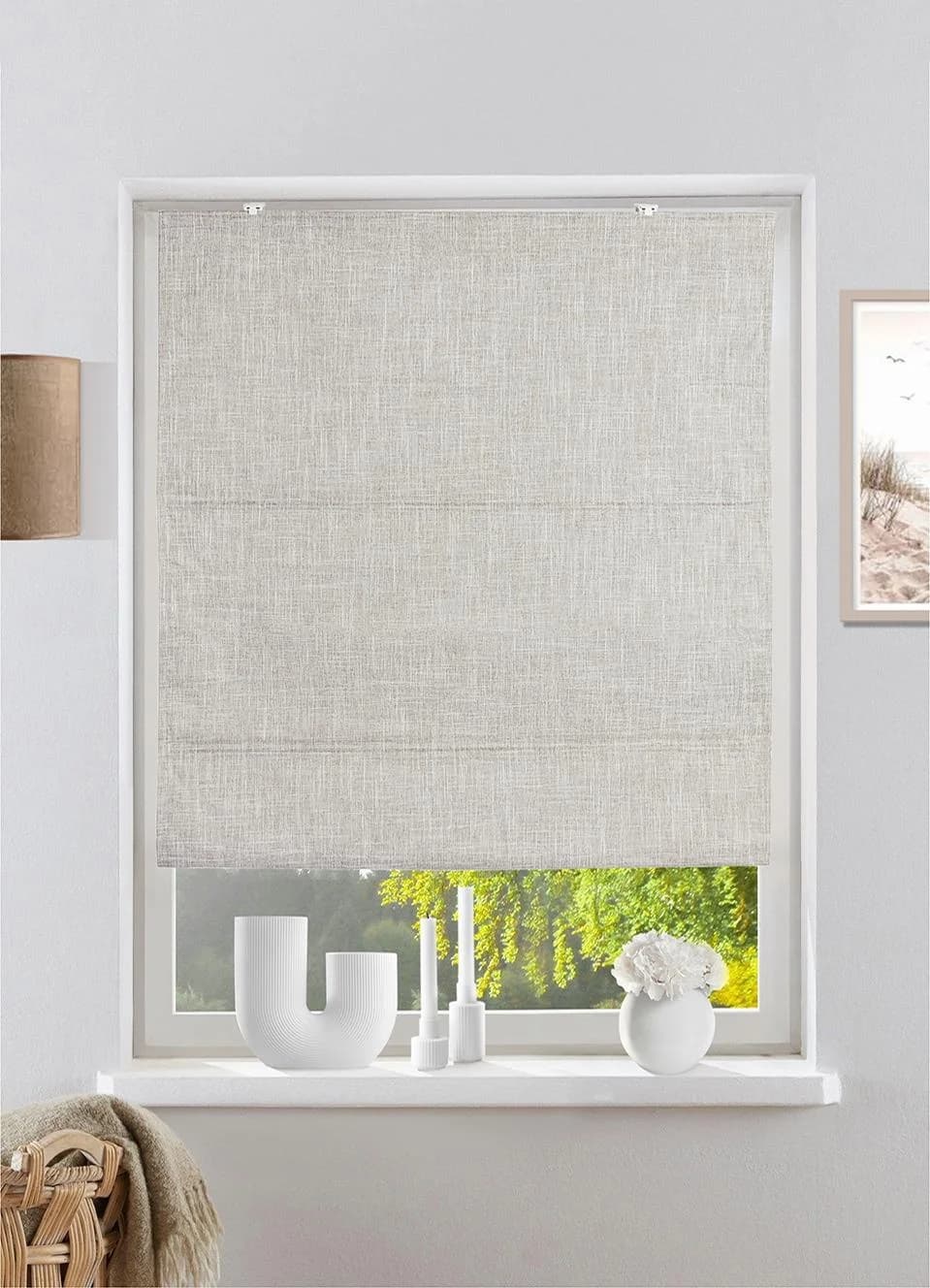 Rollo OTTO HOME RIOLA Beige Braun Leinenoptik Klemmfix