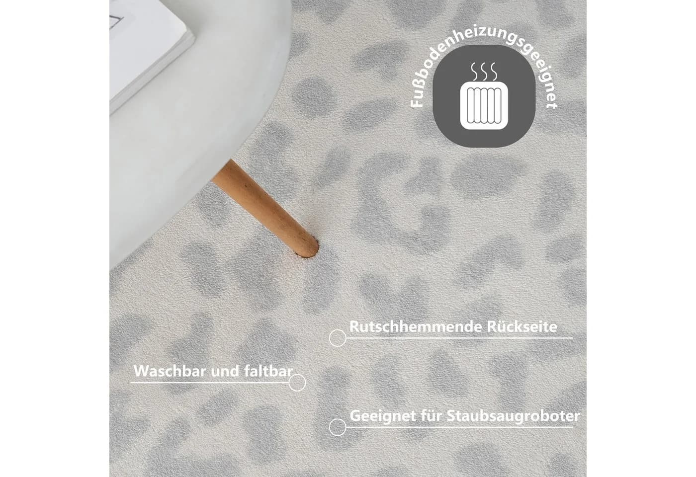 Teppich OTTO HOME Leo Leopardenmuster Grau/Creme - Bild 4