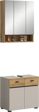 Welltime Badmöbel-Set VANN 2-teilig Modern Kaschmir Schwarz Holzwerkstoff Bild 2