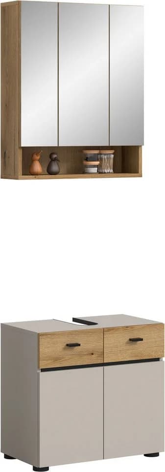 Welltime Badmöbel-Set VANN 2-teilig Modern Kaschmir Schwarz Holzwerkstoff - Bild 2