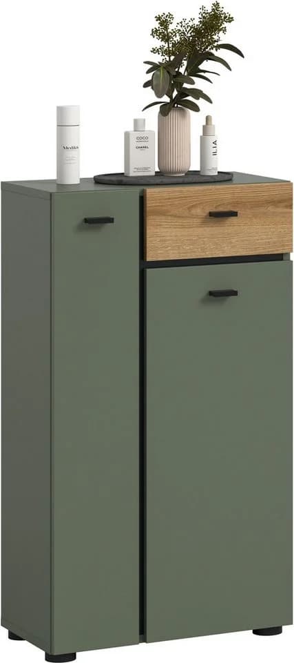 Welltime Midischrank VANN 91cm Sage Green Evoke Oak Nachbildung - Bild 2