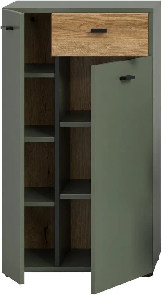 Welltime Midischrank VANN 91cm Sage Green Evoke Oak Nachbildung - Bild 4