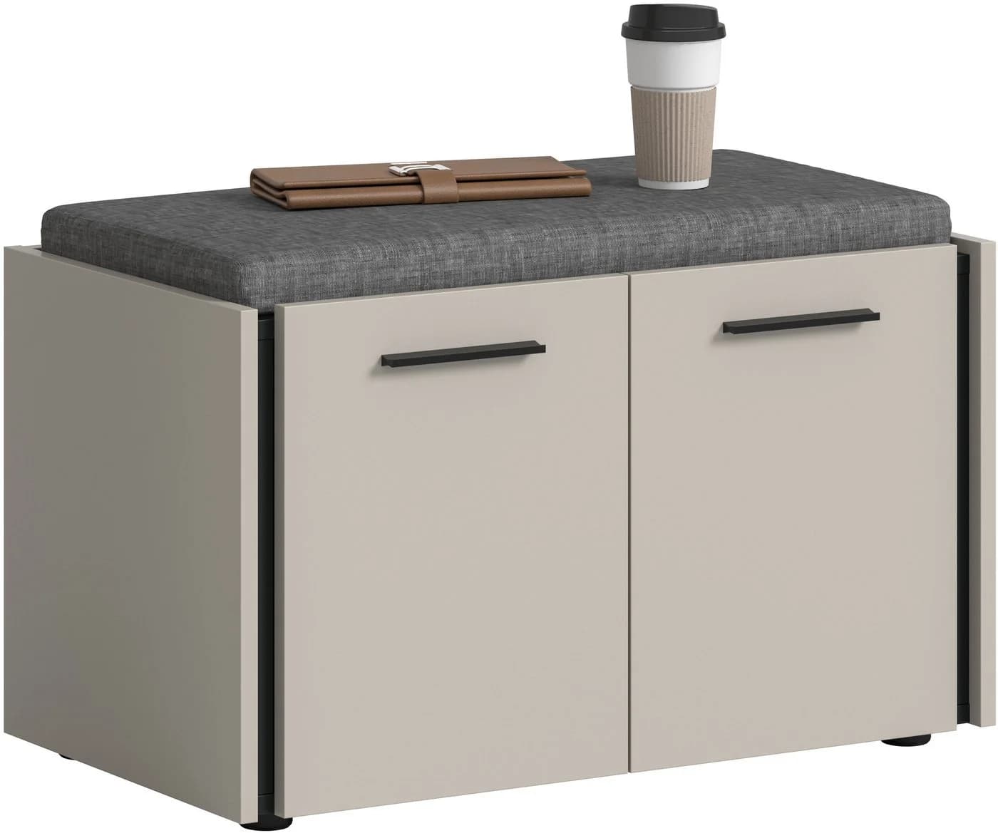 Sitzbank im Landhausstil aus Holzwerkstoff und Kaschmir - Bild 2
