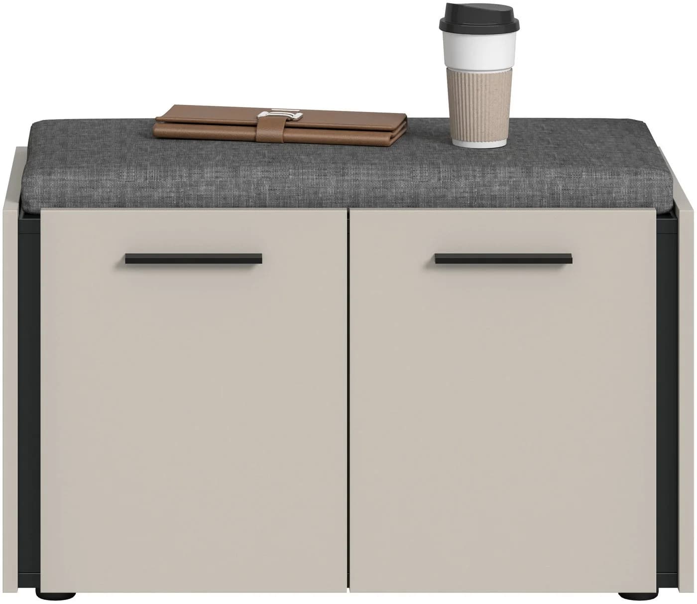 Sitzbank im Landhausstil aus Holzwerkstoff und Kaschmir - Bild 4