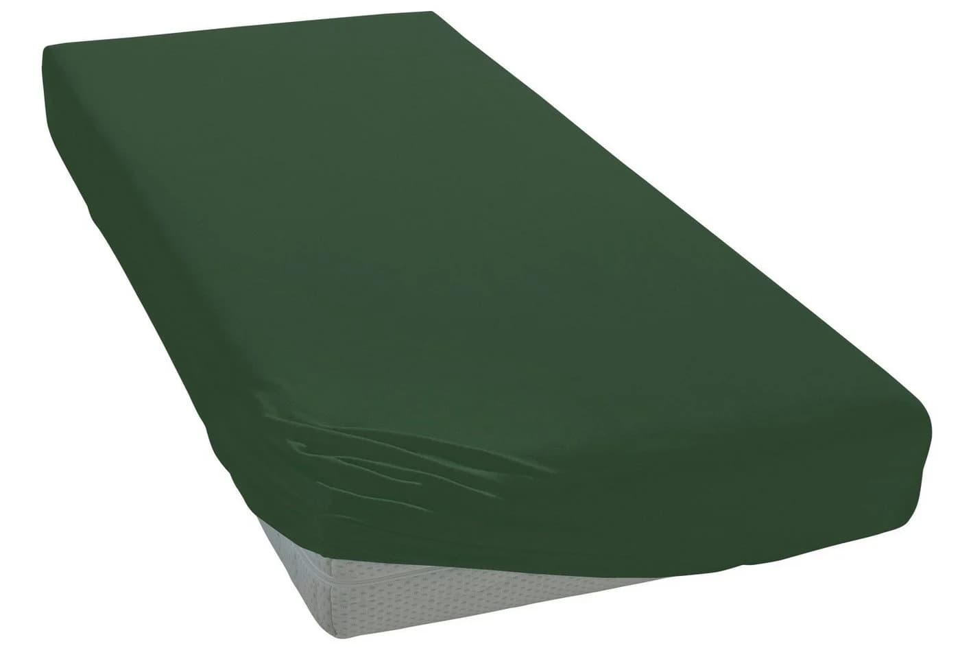 OTTO HOME Spannbettlaken 120x200 cm Baumwolle Dunkelgrün Jersey - Bild 2