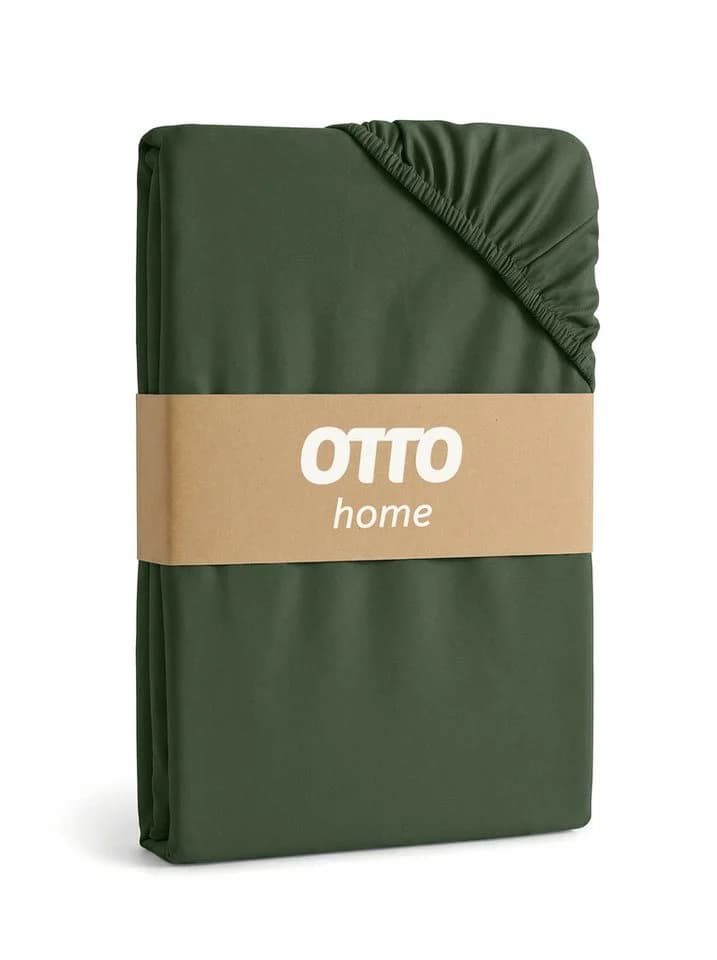 OTTO HOME Spannbettlaken 120x200 cm Baumwolle Dunkelgrün Jersey - Bild 5