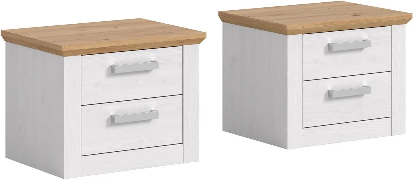 Nachtschrank HOME AFFAIRE COSENZA 2er Set Landhausoptik Sibiu Lärche Nachbildung - Bild 2