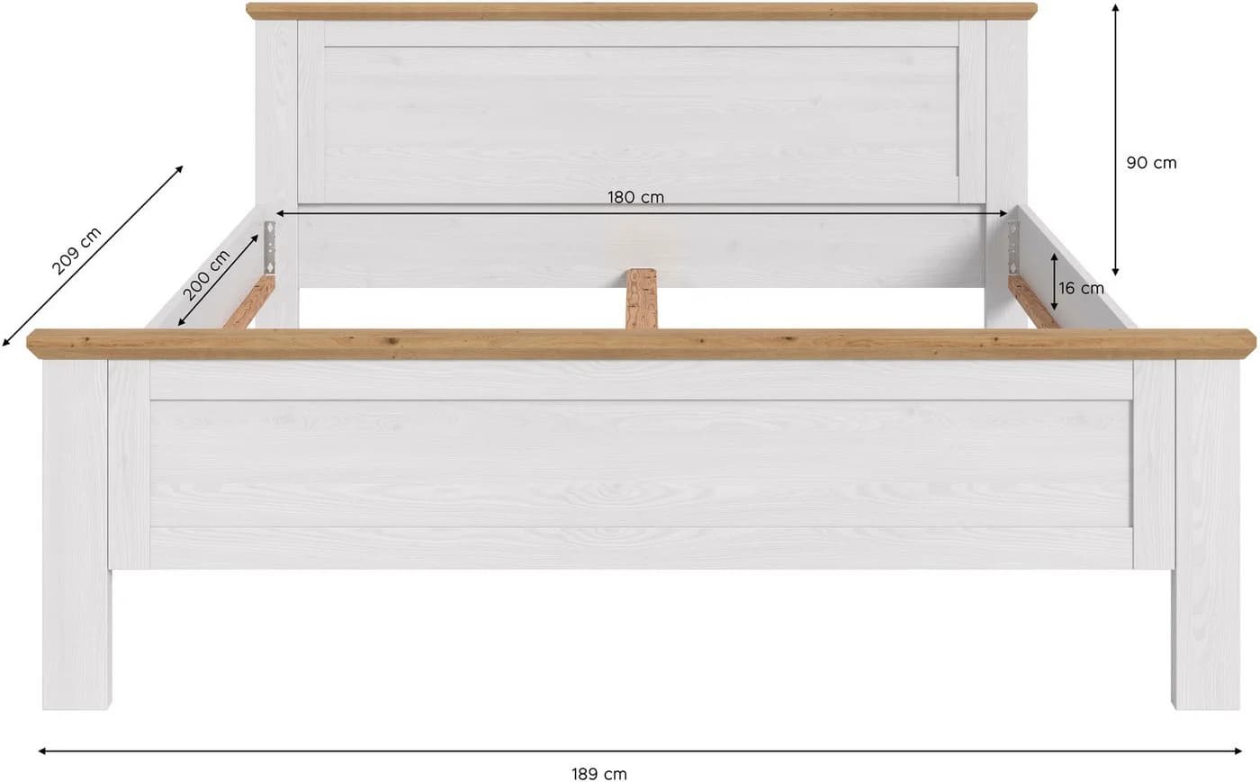 HOME AFFAIRE Bettgestell COSENZA Landhausstil 189 cm - Bild 5