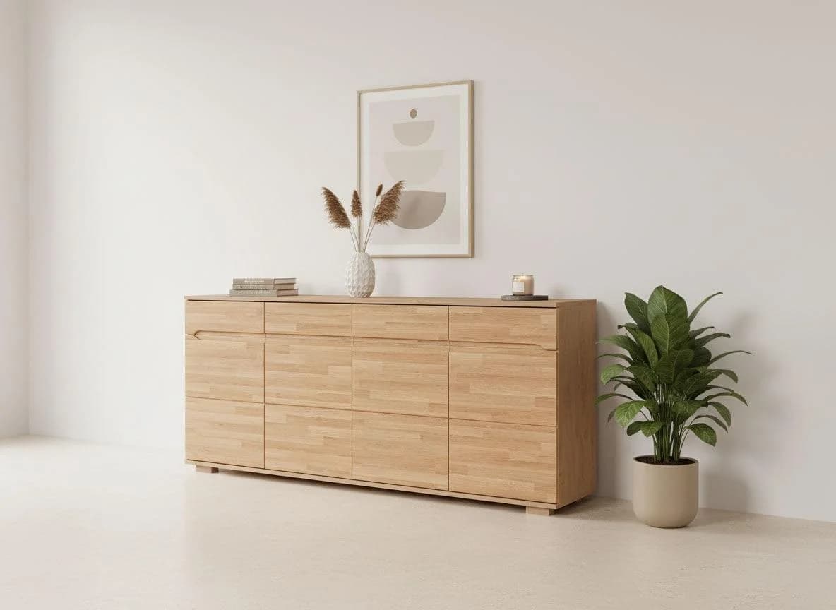 Sideboard OTTO HOME VETRO Teilmassiv Fronten Massivholz
