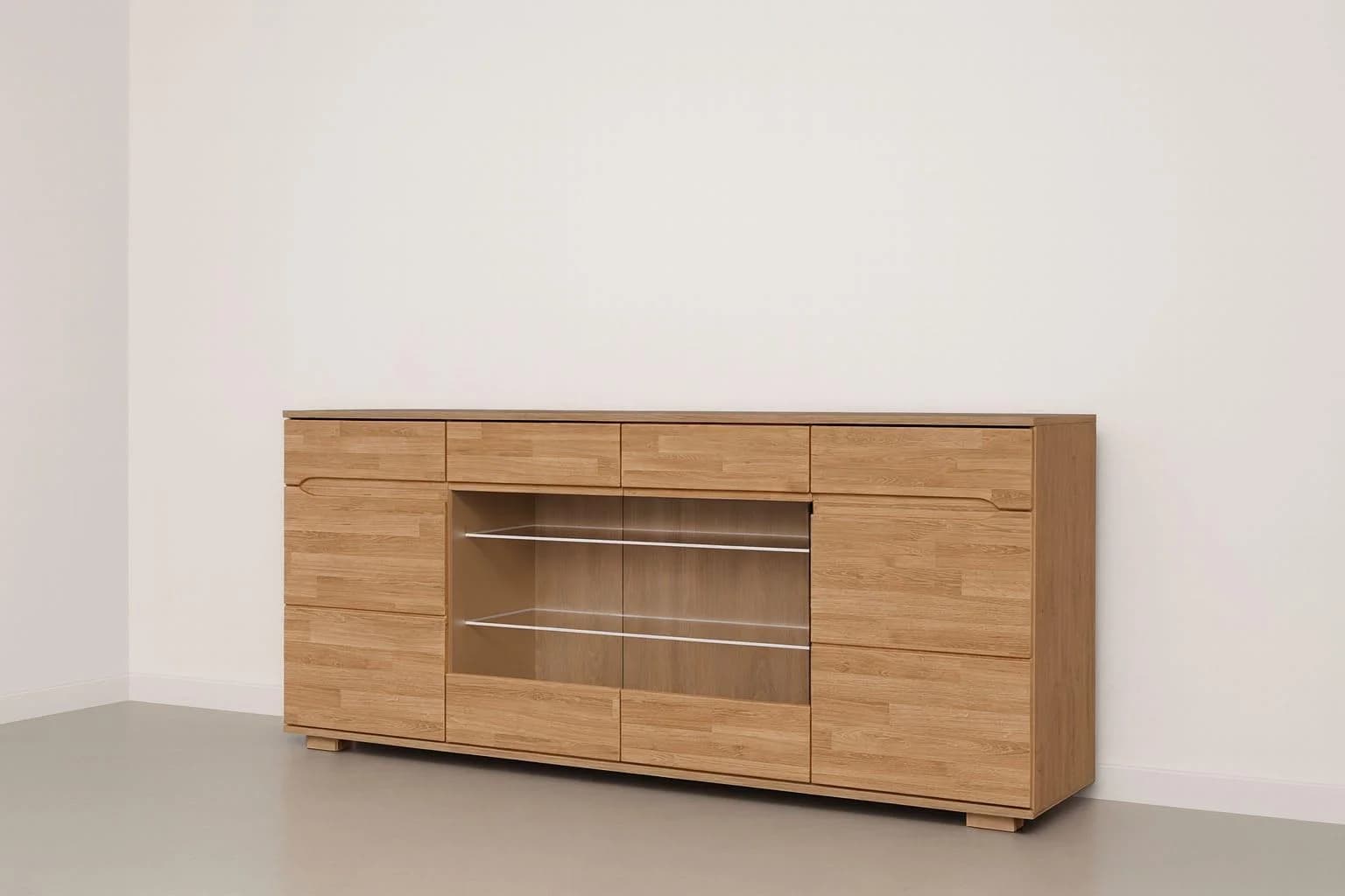 OTTO HOME Sideboard VETRO Teilmassiv Fronten Massivholz