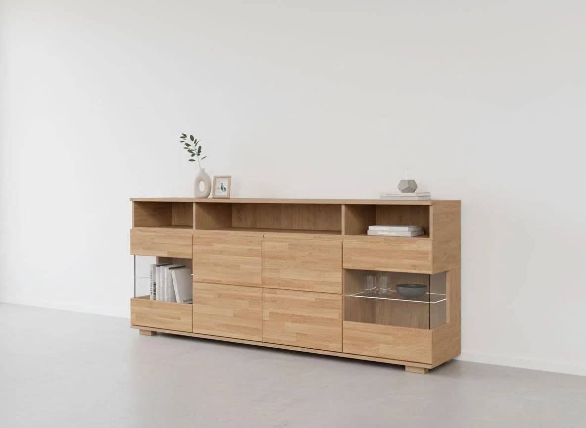 Sideboard OTTO HOME Vetro Teilmassiv Fronten Massivholz Wohnzimmer Stauraum