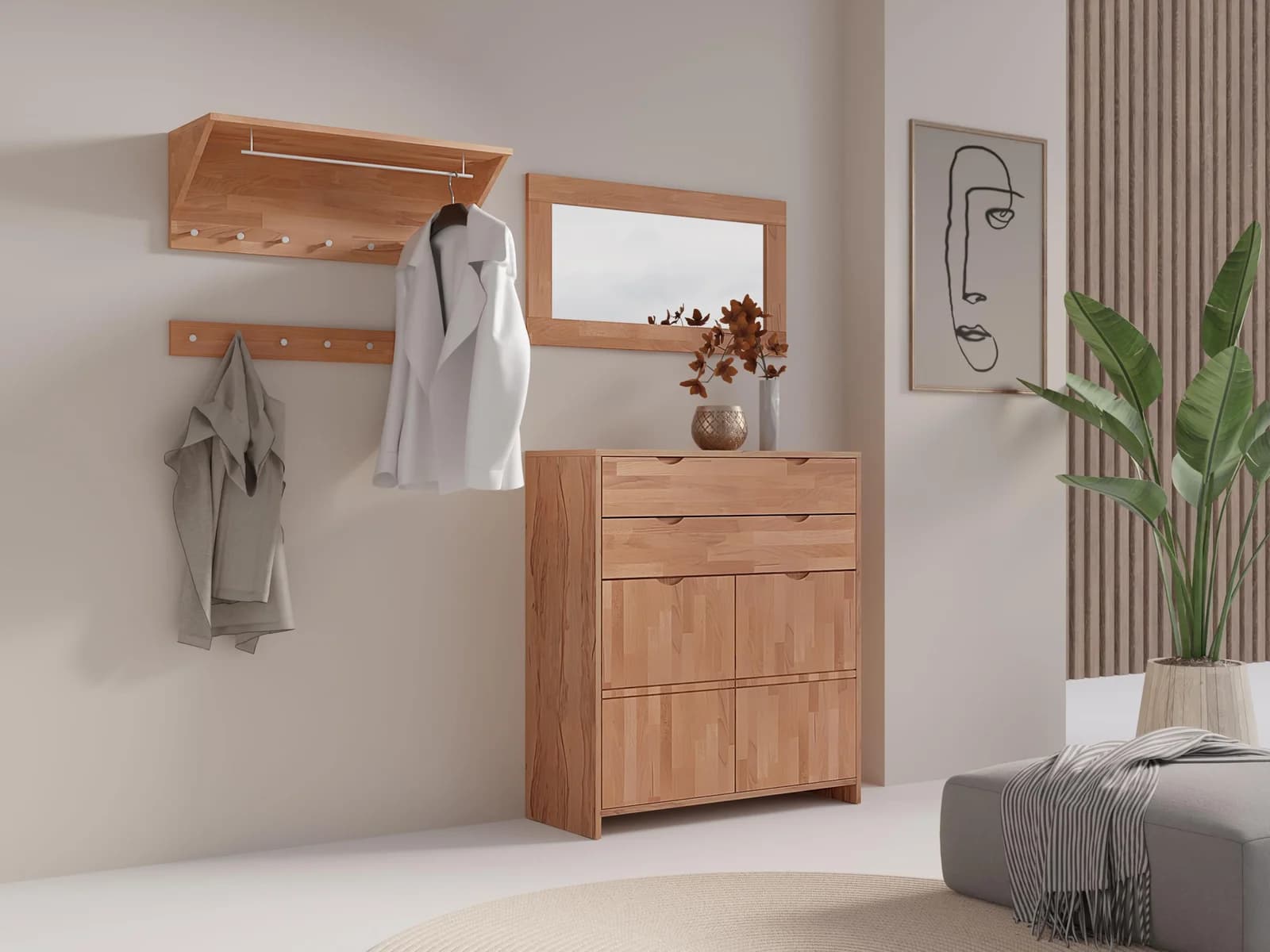 OTTO HOME Maximus Wandspiegel Kernbuche Massivholz