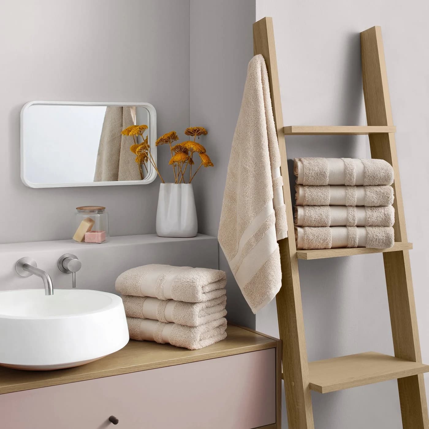 OTTO home Handtücher Vanessa 8-tlg. Beige Walkfrottee