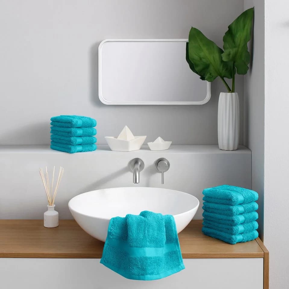 OTTO home Waschlappen Set Vanessa 10-tlg. 30x30cm Türkis Baumwolle