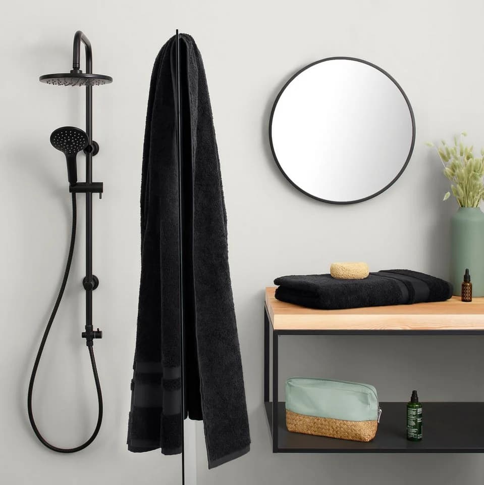 OTTO HOME Saunatuch Set Vanessa Schwarz 2-tlg. Premium Baumwolle