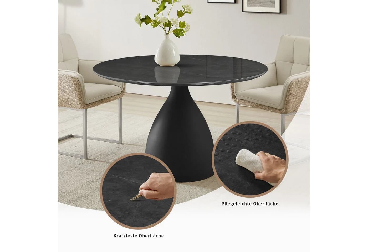 OTTO HOME Esstisch Lealux Schwarz Sintersteinplatte - Bild 4