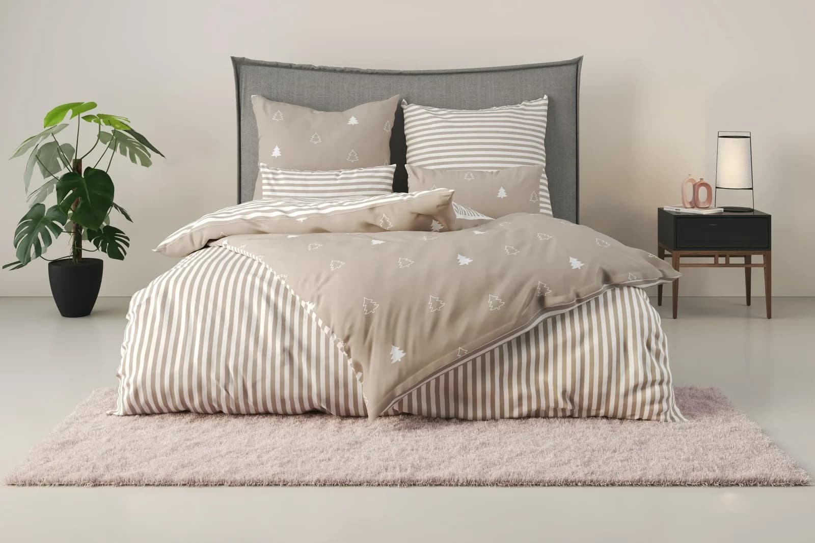 OTTO HOME Wendebettwäsche Julie Beige Flanell 135x200 cm