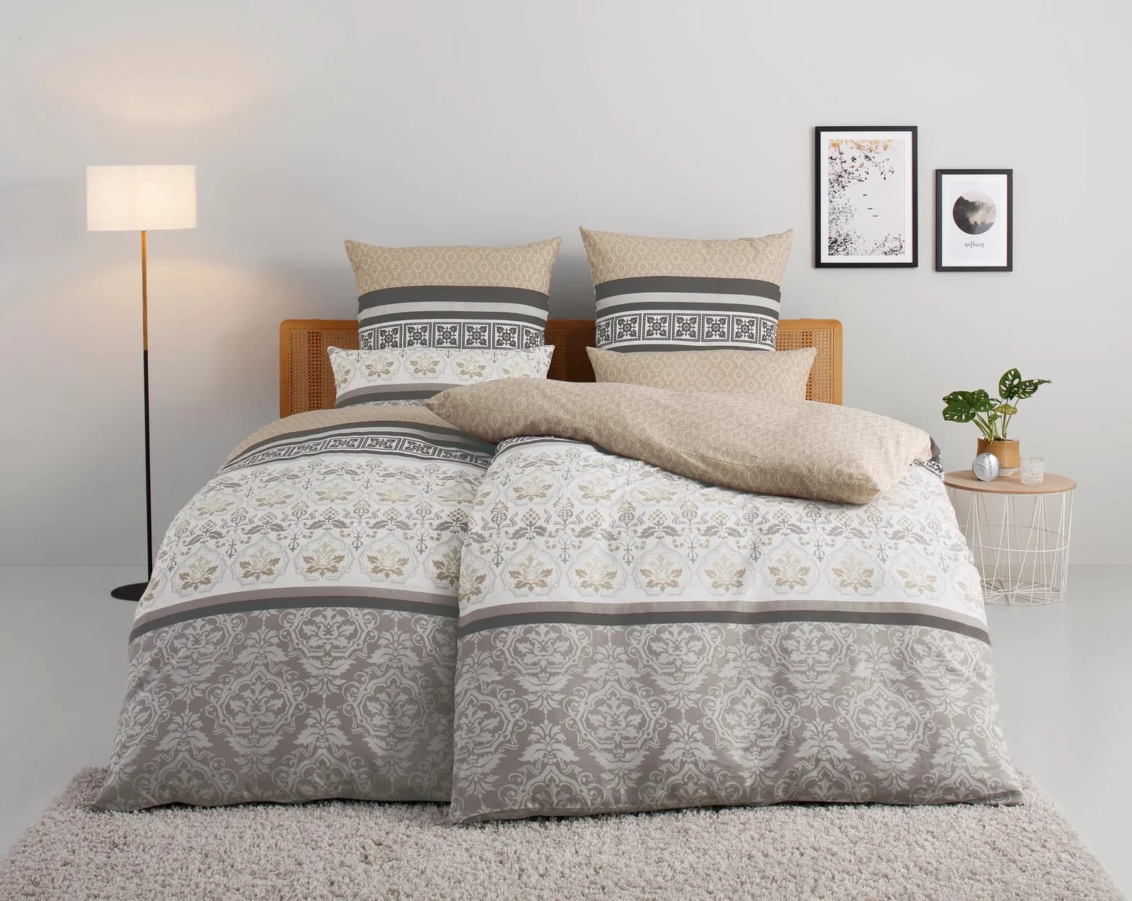 OTTO HOME Bettwäsche Cremona Beige Wendekissenbezug Polycotton