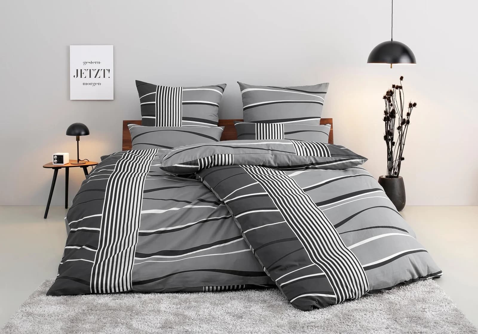 OTTO HOME Bettwäsche Renu Grau Flanell 155x220 cm