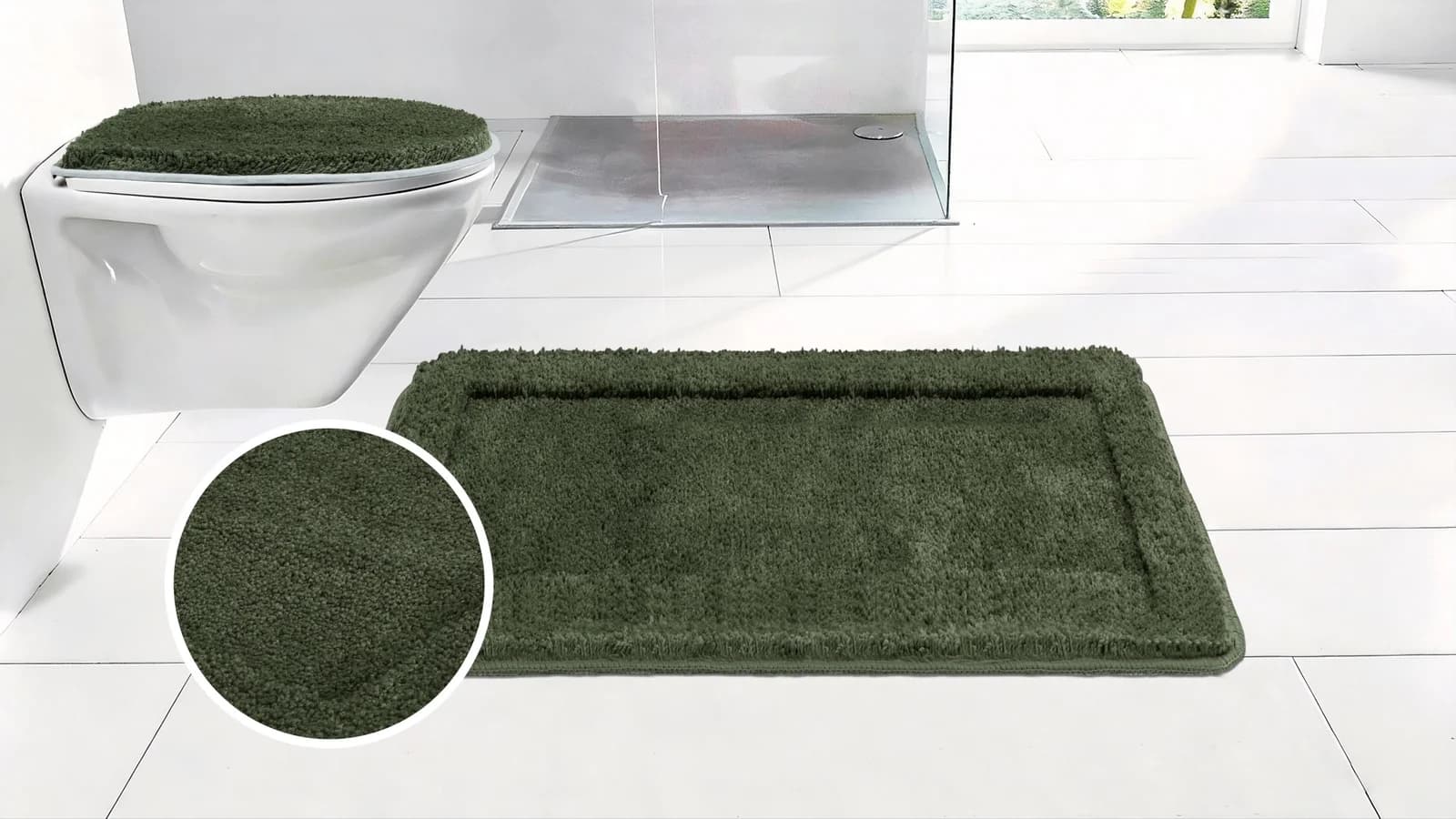 OTTO HOME Badematte Sanremo Dunkelgrün Polyester Flausch