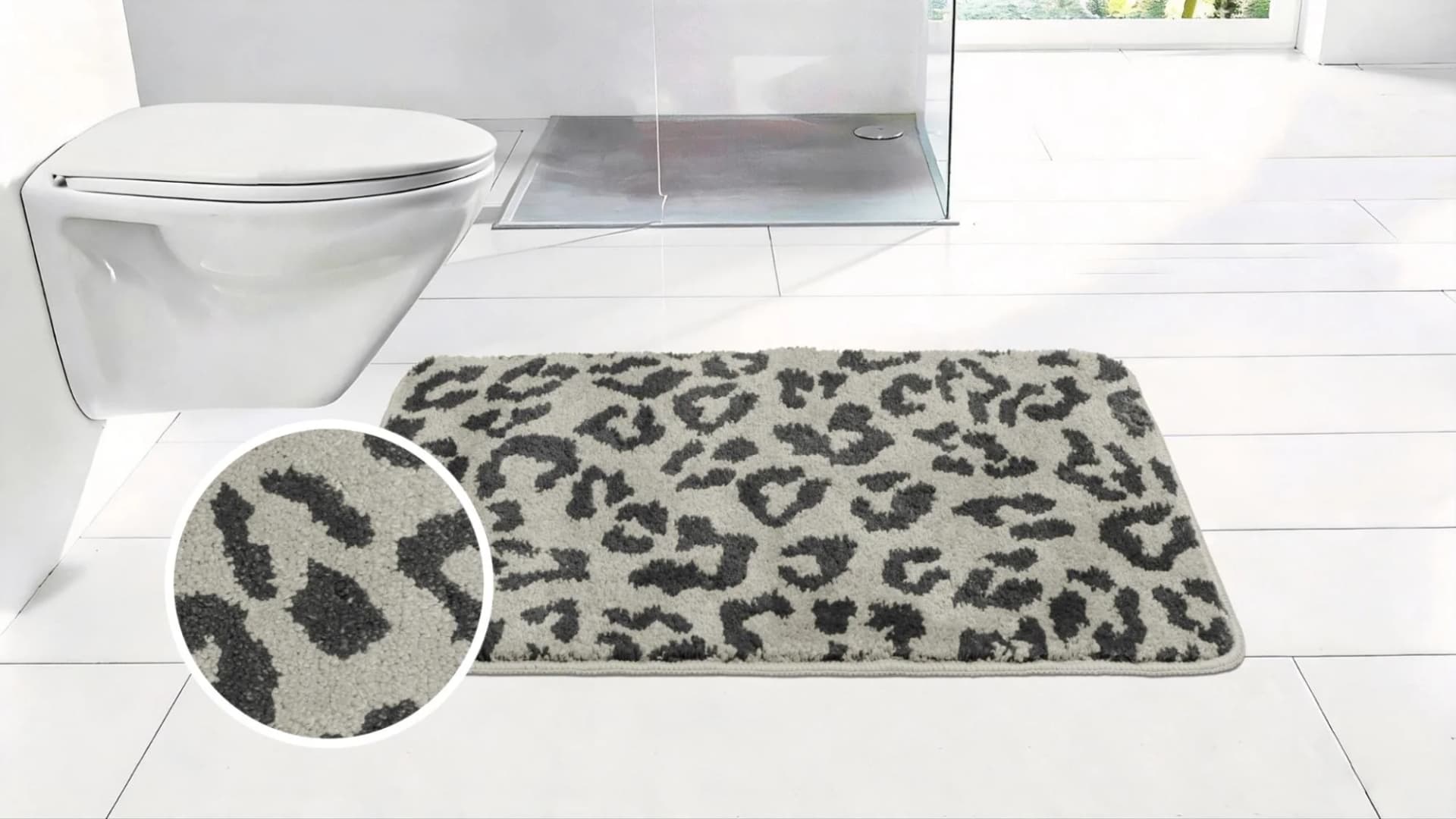 OTTO HOME Badematte Anna Leo Animal Print Grau 60x100 cm