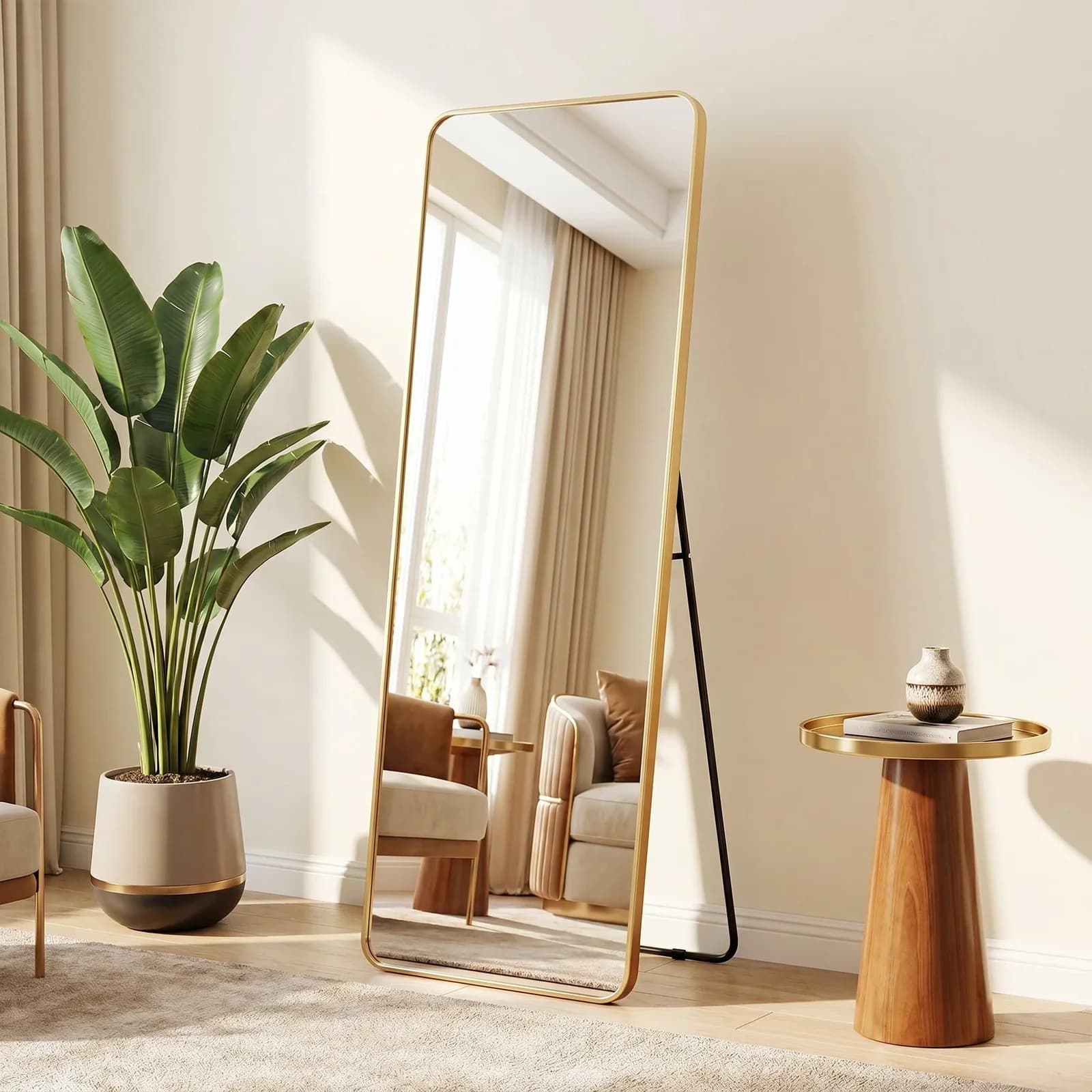 OTTO HOME Standspiegel Addrik Gold Glas Aluminium