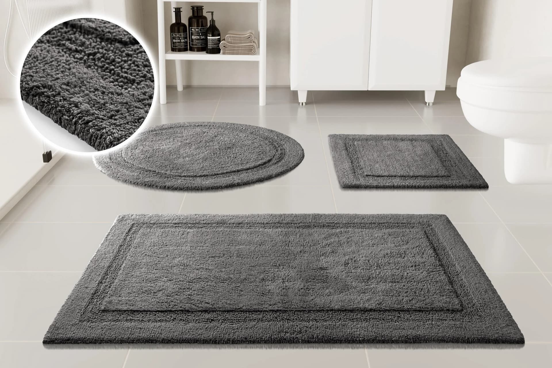Badematte OTTO HOME Meellor Granitgrau Baumwolle