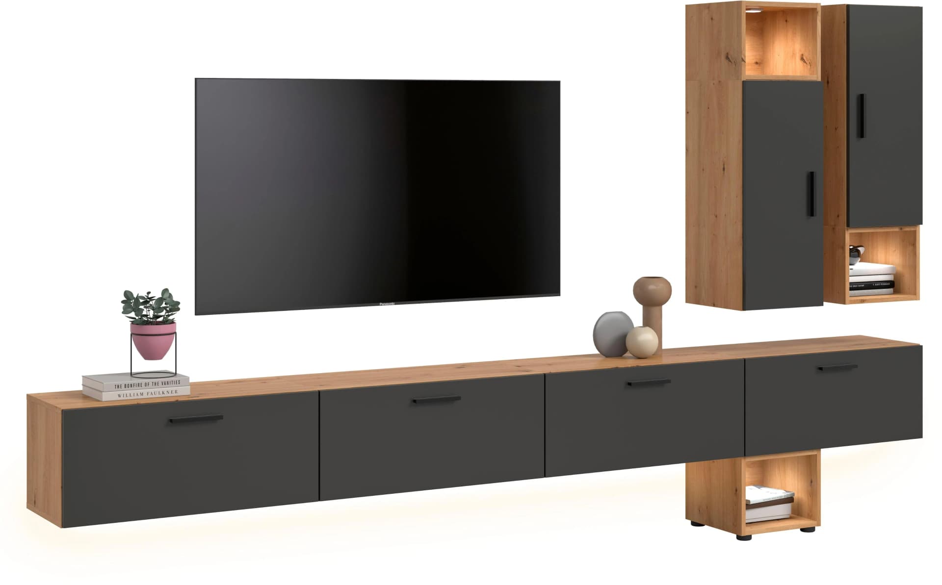 Home Affaire Schrank-Set ENESTE 9-teilig Artisan Eiche/Basalt grau