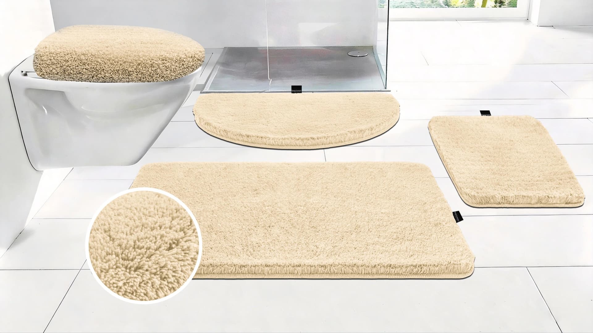 Bruno Banani Badtextilien-Set Lana Premium 3-tlg. Beige Polyacryl