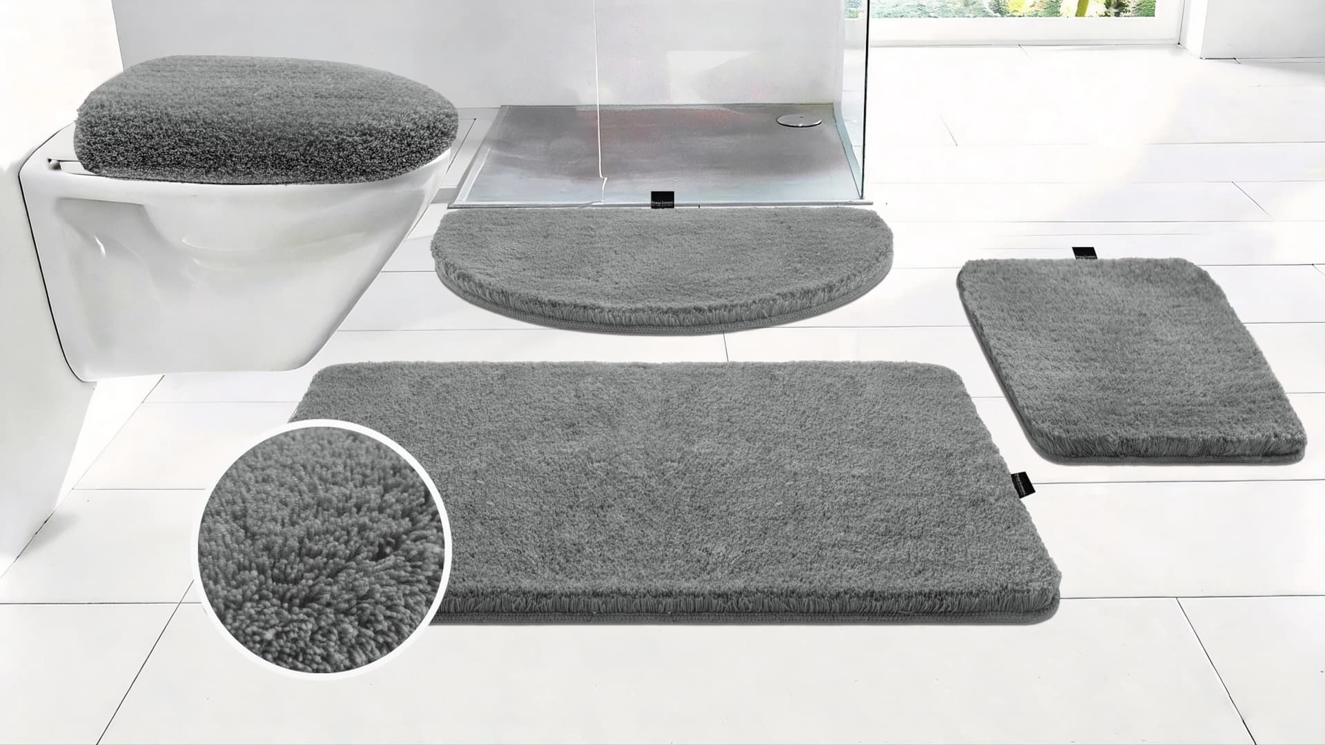 Bruno Banani Badematte Lana Premium 3-tlg. Set Aluminium
