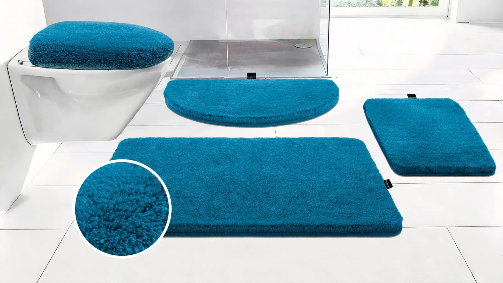 Bruno Banani Badematte Lana Premium Mosaic Blue Polyacryl