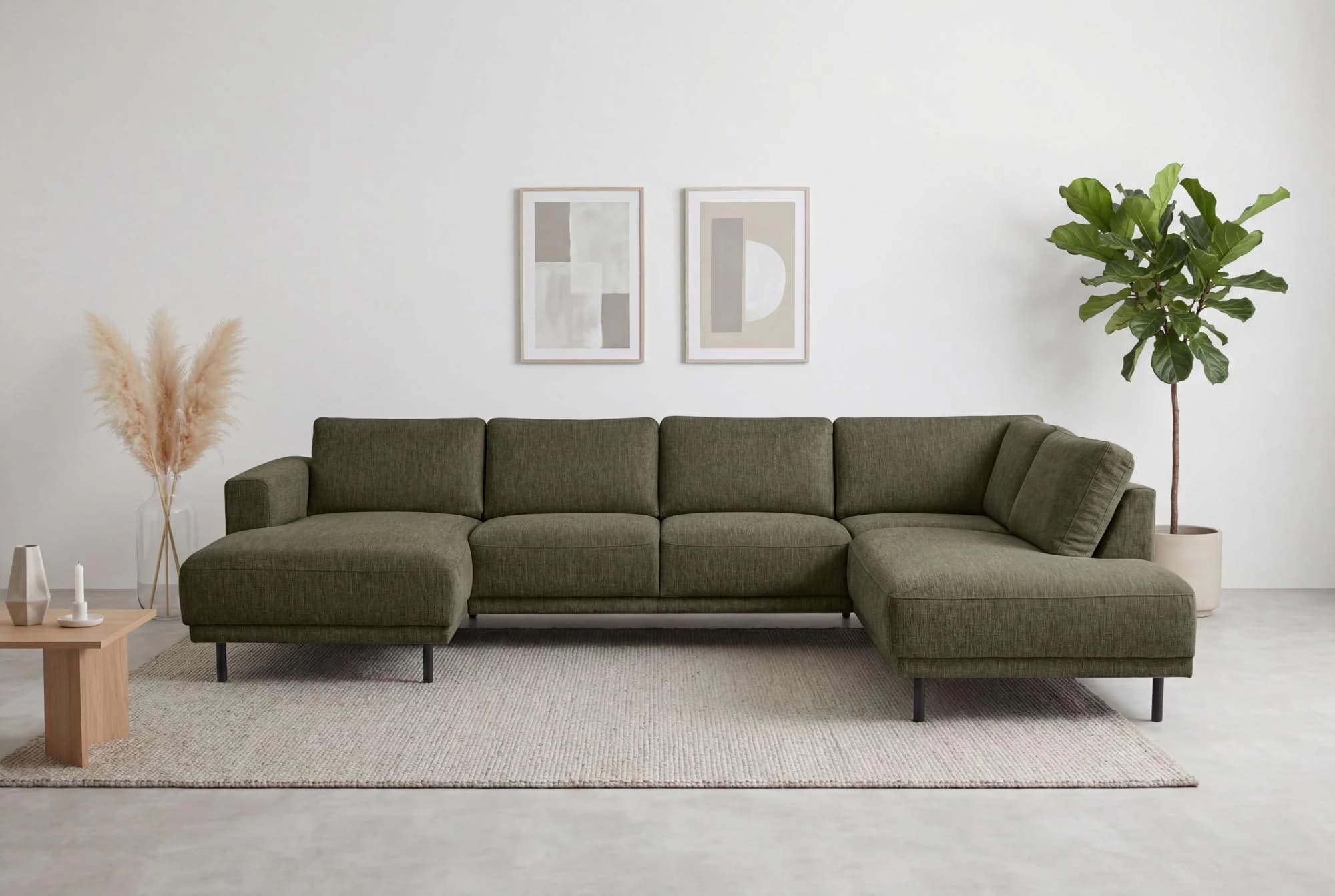 Home Affaire Wohnlandschaft Sveeva U-Form XXL Khaki
