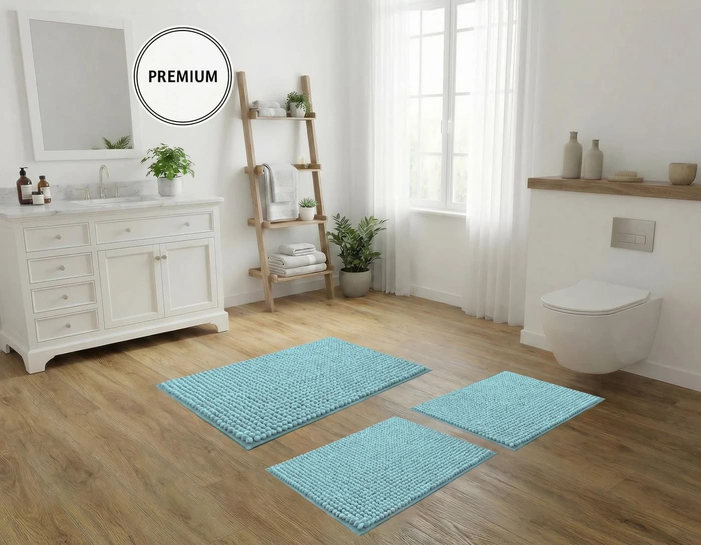 OTTO home Badematte Vanessa Chenille Blau Rutschfest - Bild 3