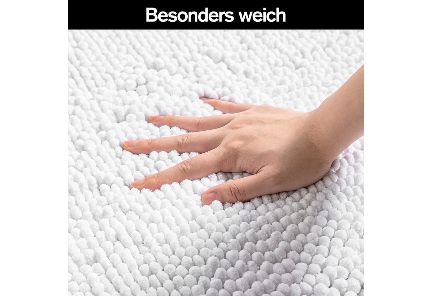 OTTO home Badematte Vanessa Chenille Weiß Rutschhemmend - Bild 5