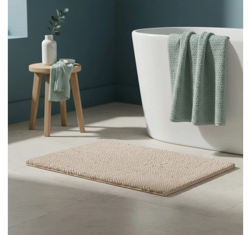 OTTO home Badematte Vanessa Chenille Beige Rutschhemmend