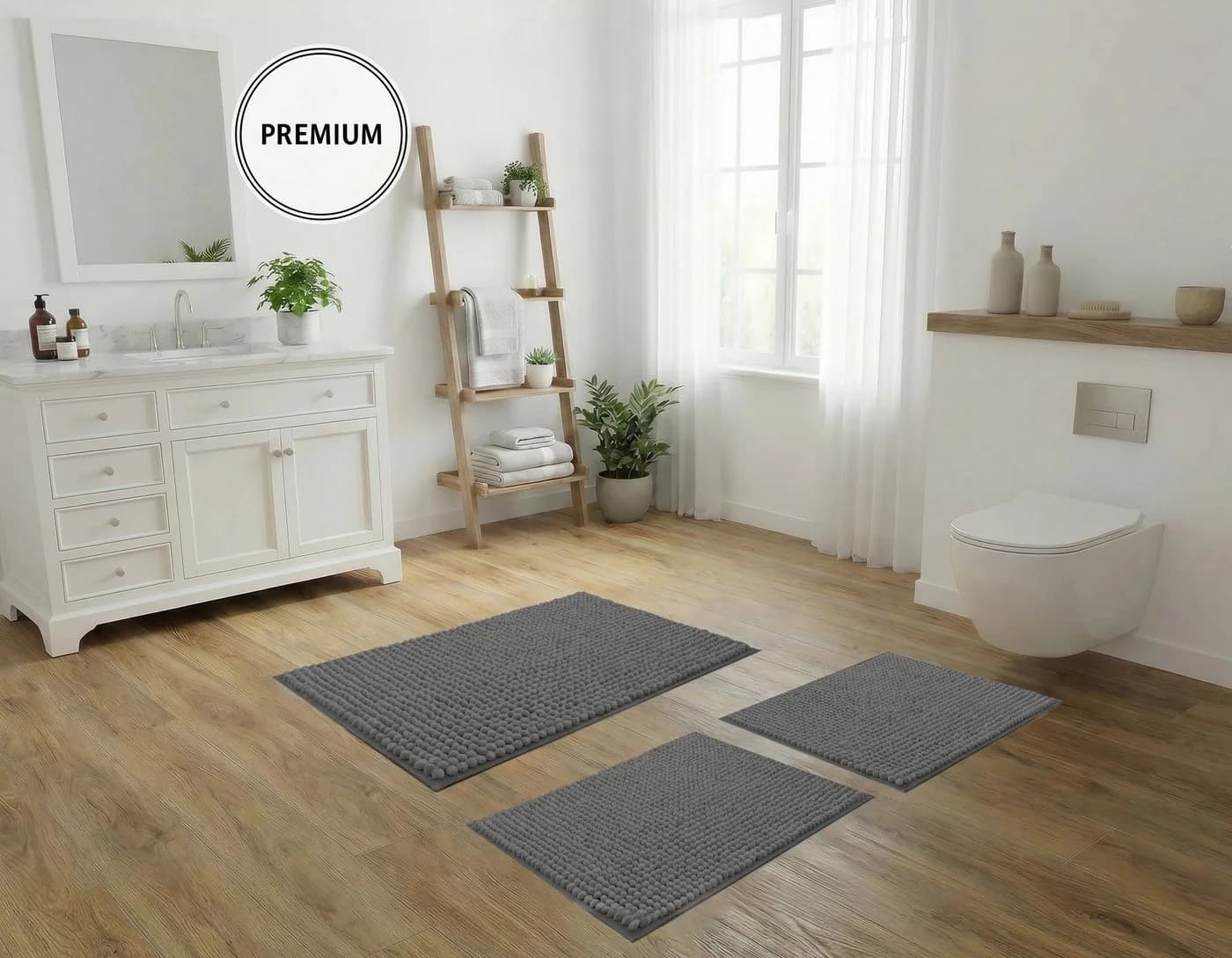 OTTO home Badematte Vanessa Chenille Grau Rutschhemmend - Bild 3