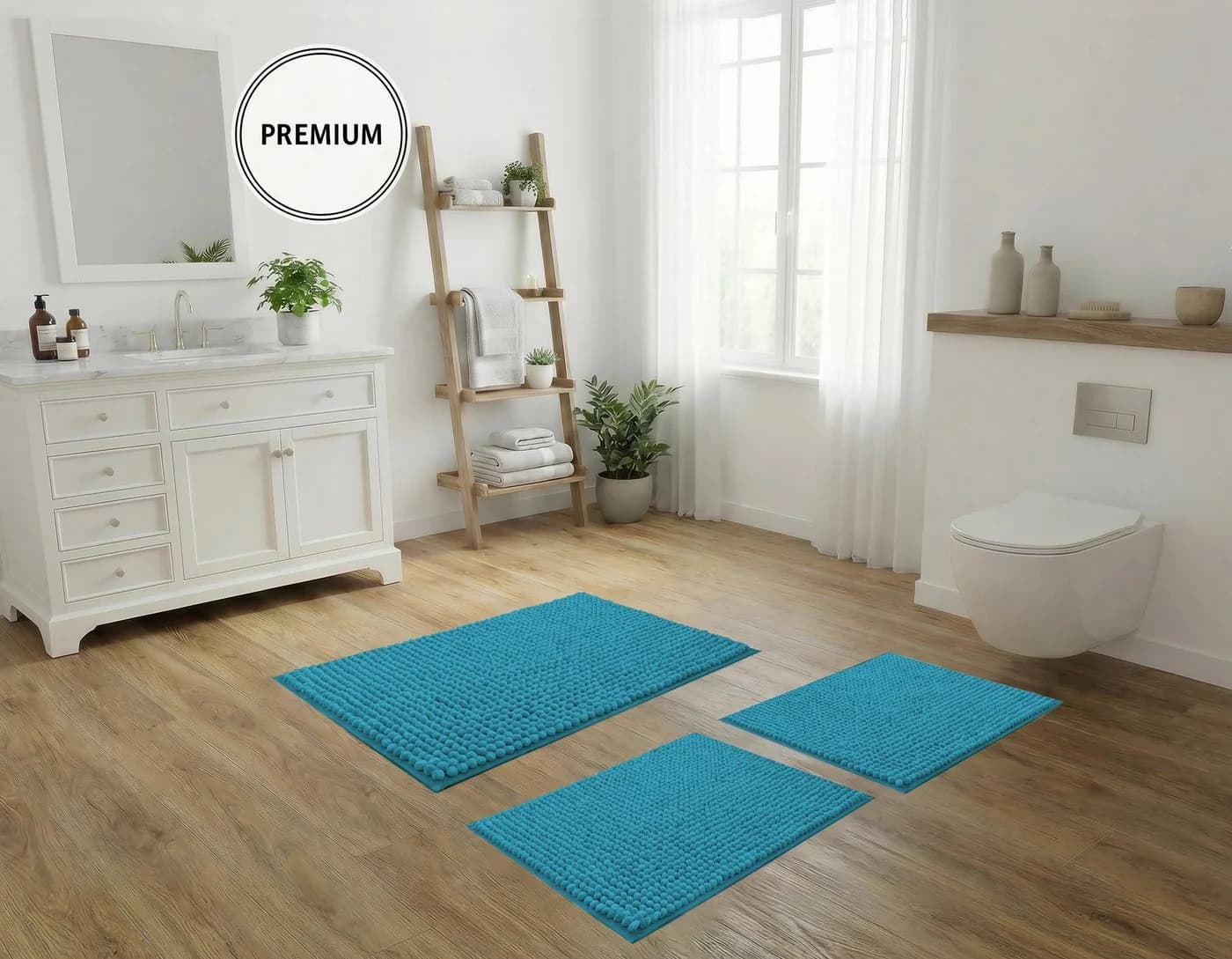 OTTO home Badematte Vanessa Chenille Blau Rutschhemmend - Bild 3