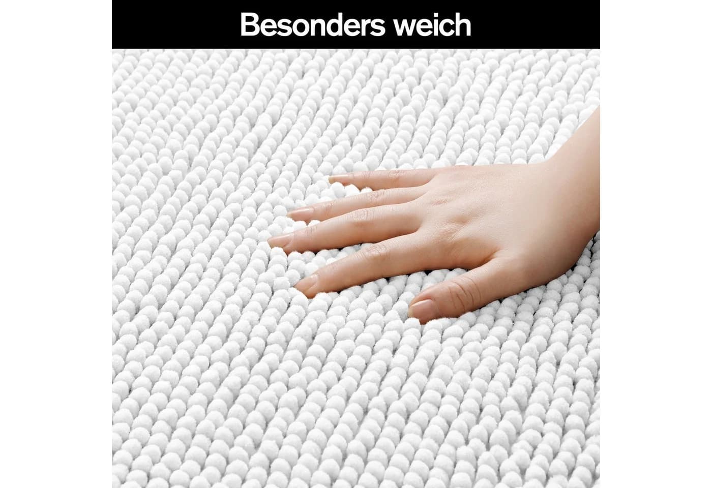 OTTO home Badematte Vanessa Chenille Weiß Rutschhemmend - Bild 5