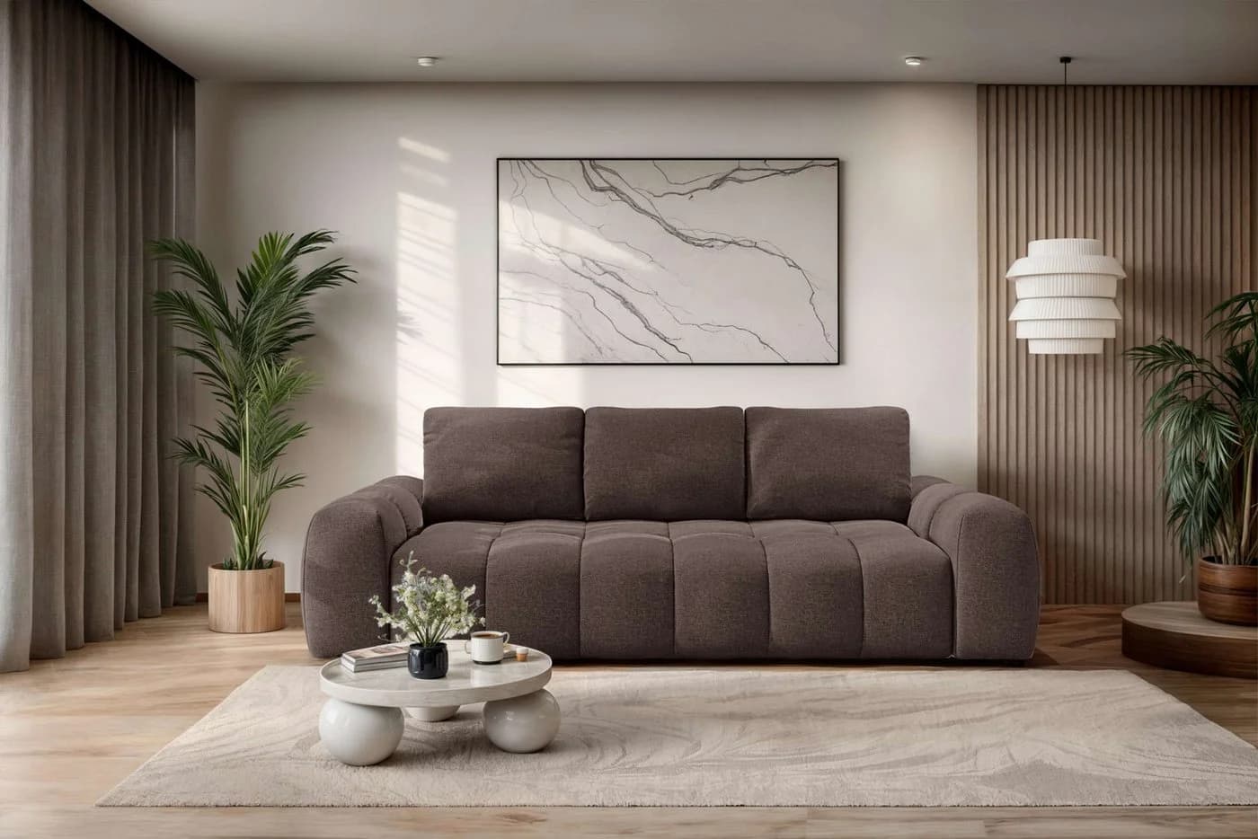 3-Sitzer OTTO HOME AZITA Sofa Braun Wellenunterfederung - Bild 2