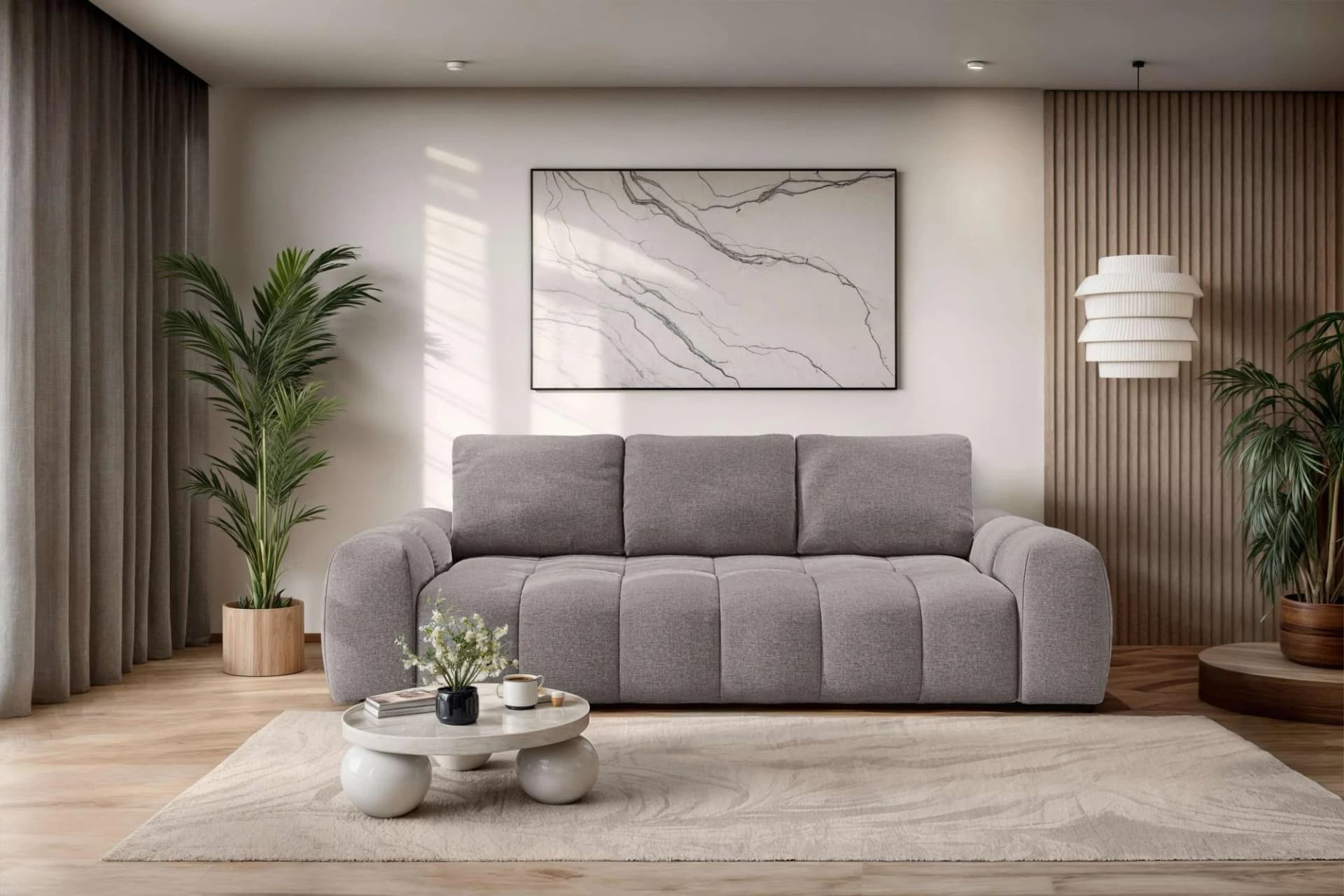 OTTO HOME AZITA 3-Sitzer Schlafsofa mit Bettkasten, taupe