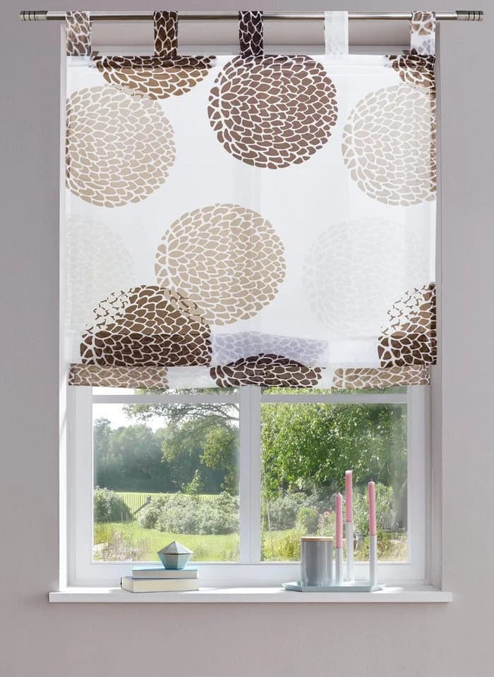 OTTO home Raffrollo Belem Braun Transparent Voile Kreismotiv - Bild 2