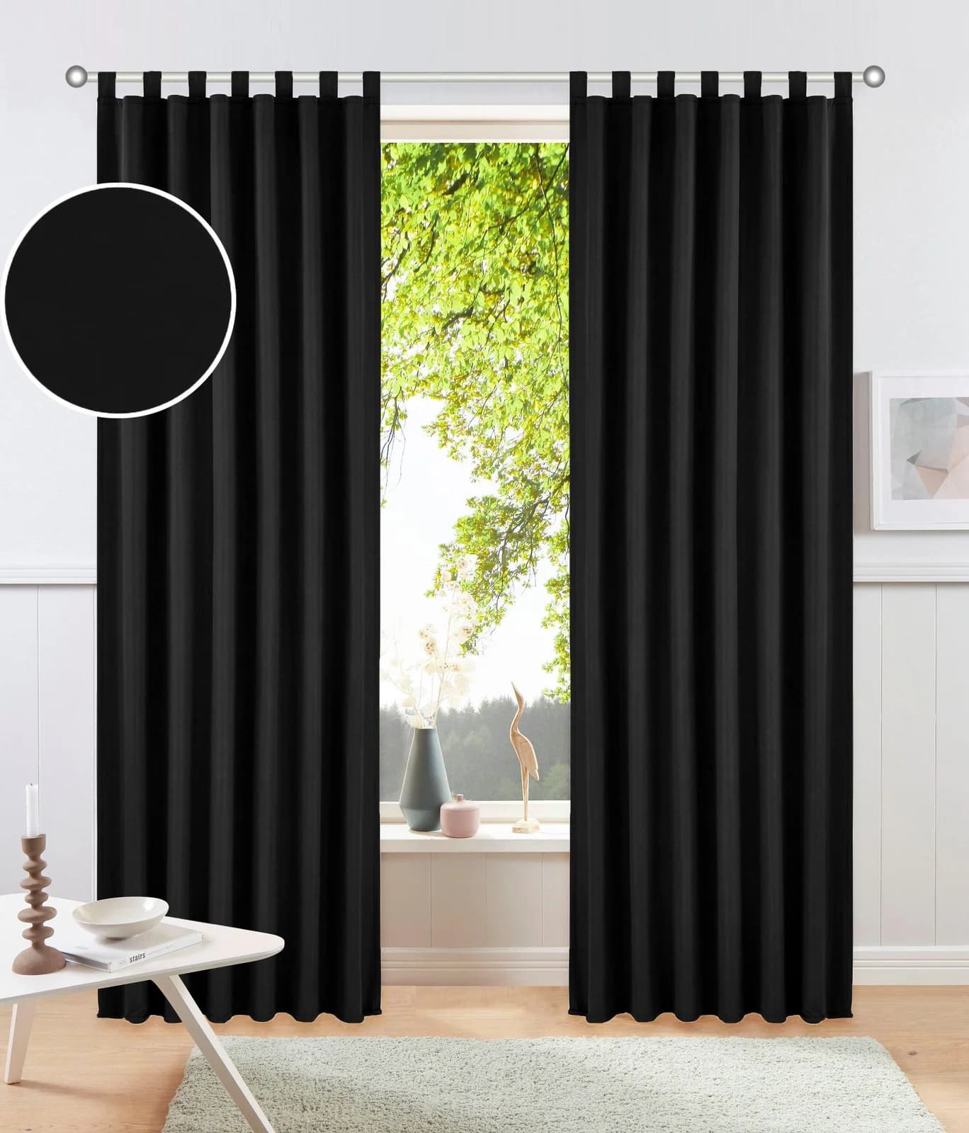 OTTO HOME Vorhang Raja 2er-Set Anthrazit Mikrofaser blickdicht