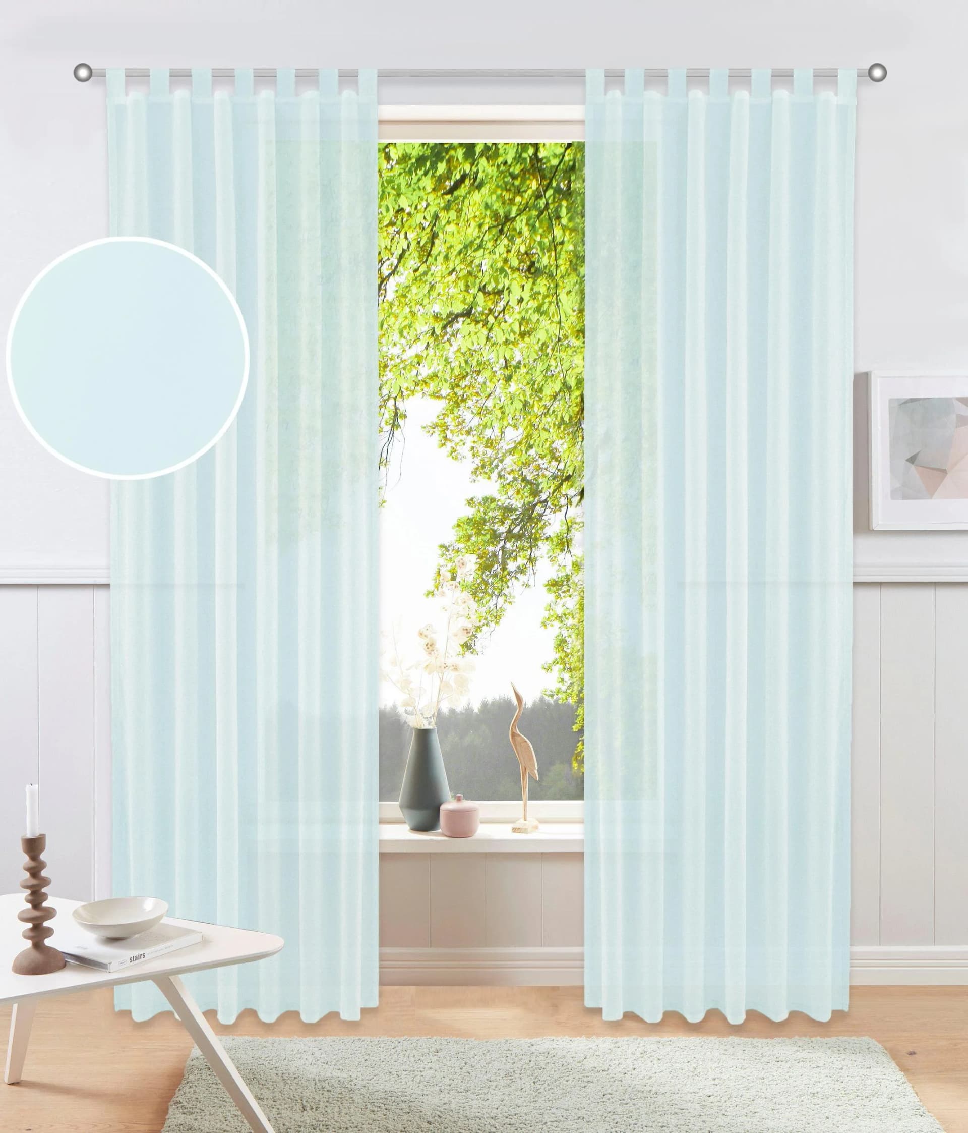 OTTO HOME Gardine XANA hellblau Voile Polyester